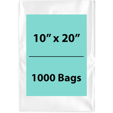 Clear Poly Bags 2 Mil Size: 10 inch (width) X 20 inch (Height) Pack of 1000 Bags